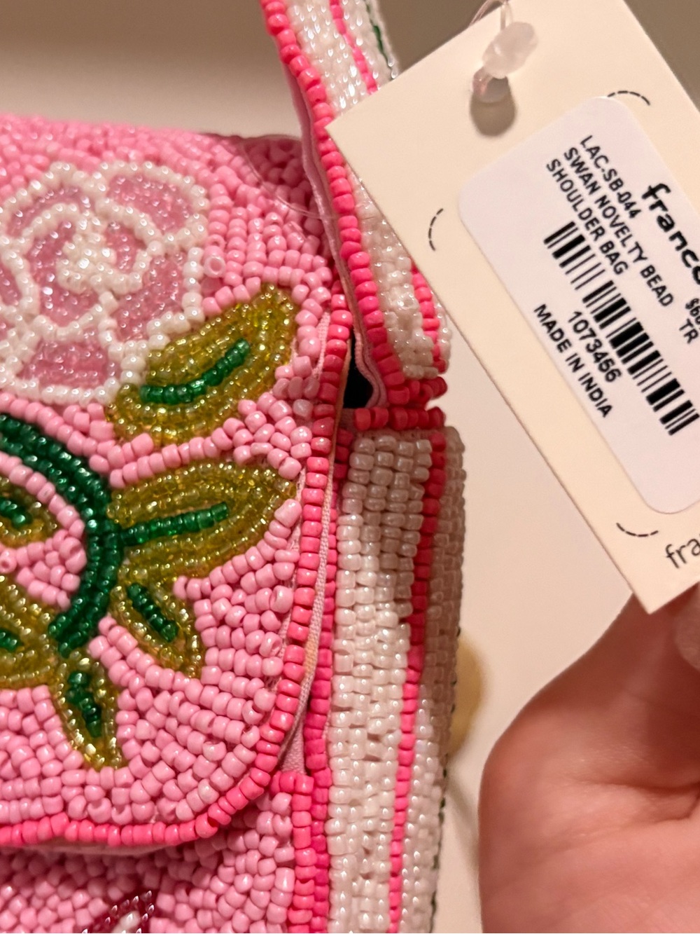 Pink Beaded Swan Bag With Matching Beaded Wallet NWT 🦢 - Picture 4 of 8